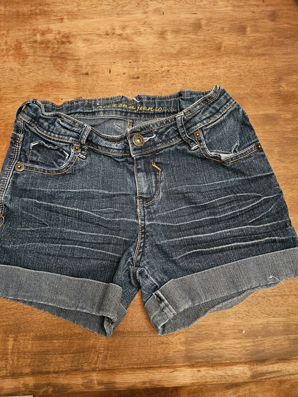 Arizona Jean Company Dark Blue Rolled Cuff Denim Shorts